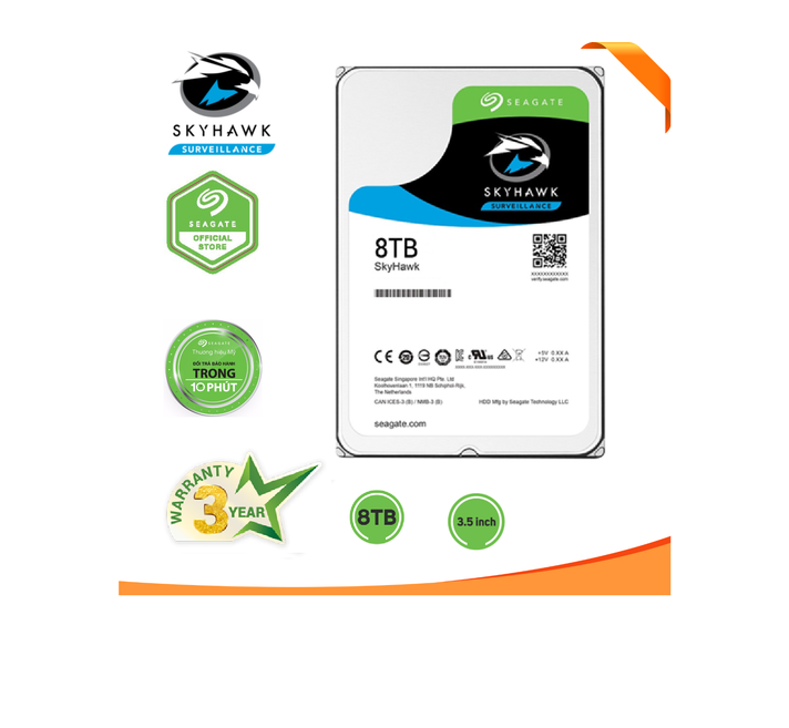 Ổ cứng chuyên dụng 8TB SEAGATE SKYHAWK ST8000VX0022